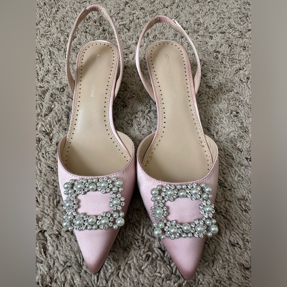 Pink Satin Kitten Heels